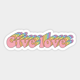 Retro Rainbow "Give Love" Design Sticker